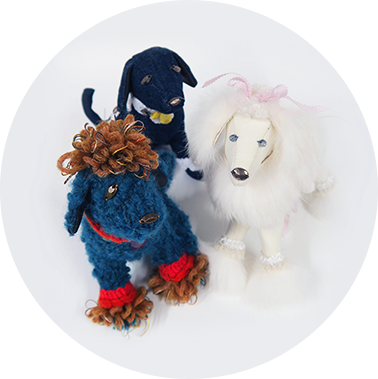 プードル「マリン」・デニム「ラブ」・モコモコ「パル」